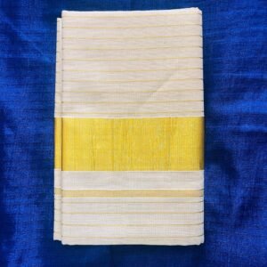 Kerala Kasavu tisssue  Sarees with golden stripes