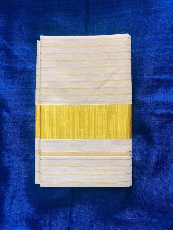 Kerala Kasavu tisssue  Sarees with golden stripes